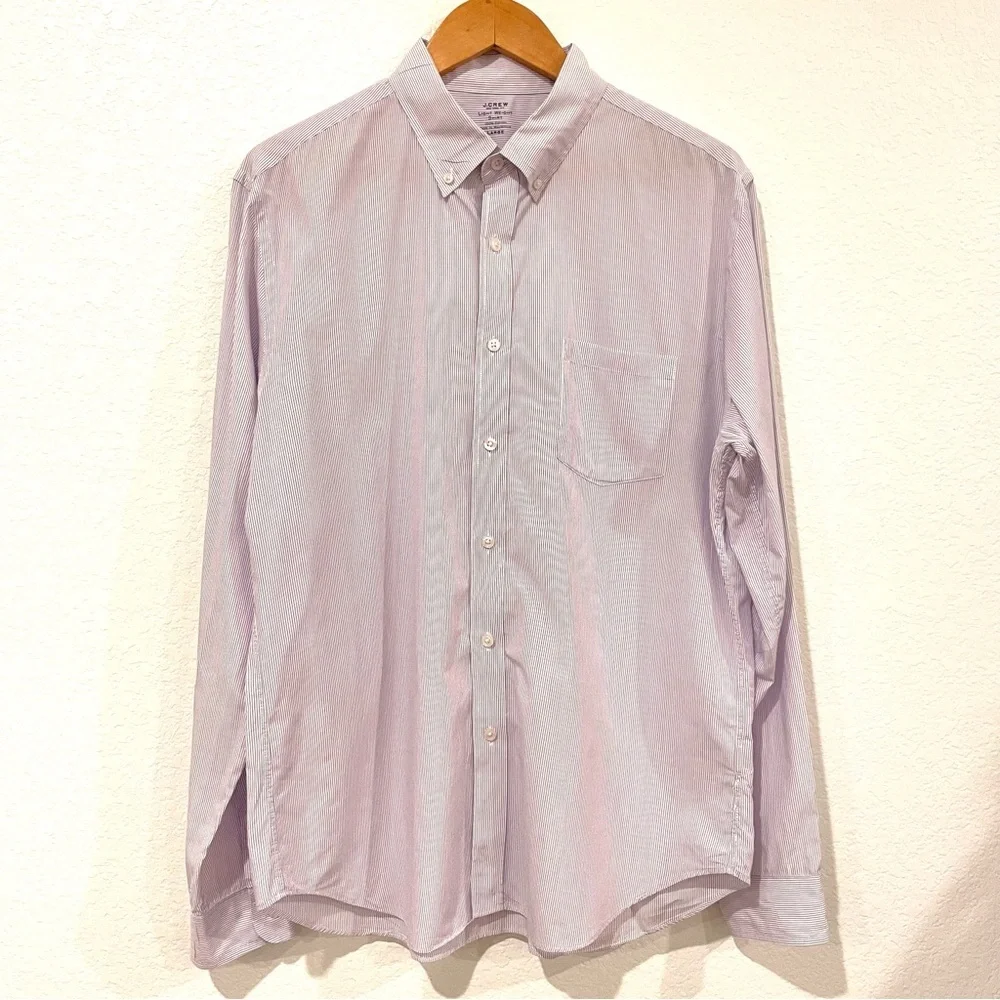 J. Crew Men's Purple Pinstripe Button Down Shirt Size Large